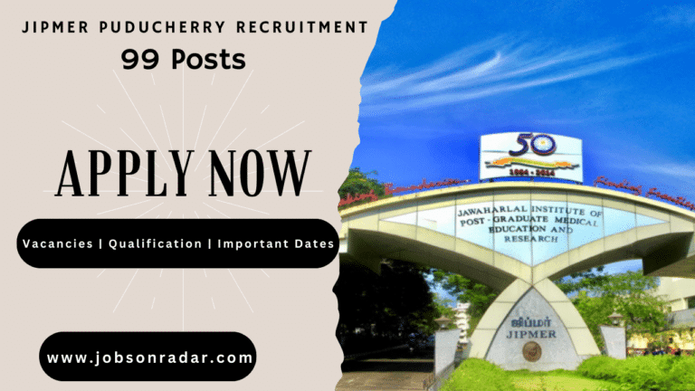 JIPMER Puducherry Recruitment 2025