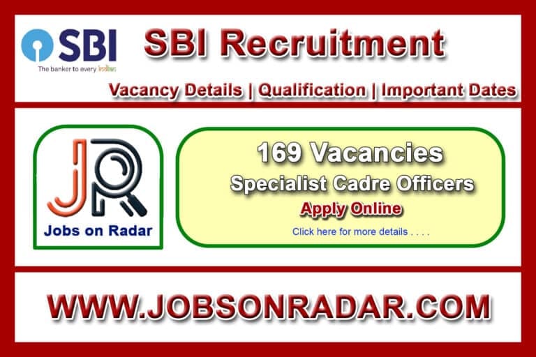 Recruitment of Specialist Cadre Officers in SBI
