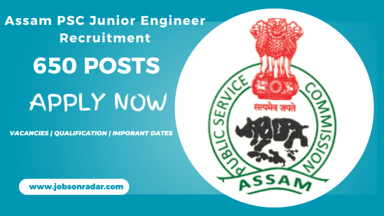 Assam PSC Junior Engineer Recruitment 2025