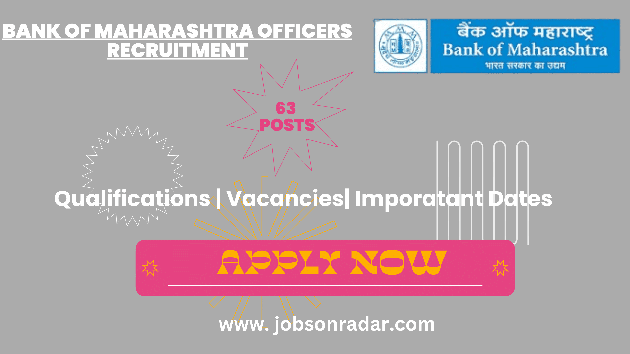 Bank of Maharashtra Officers Recruitment