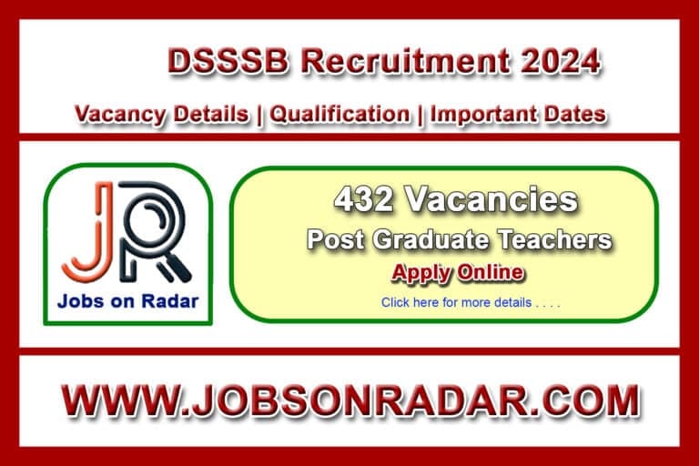 DSSSB PGT Recruitment 2024
