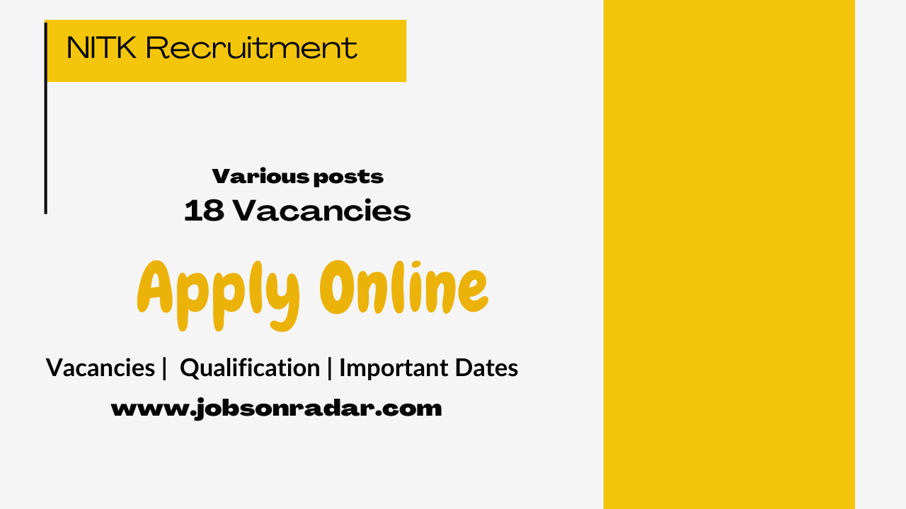 NITK Surathkal Non-Teaching Recruitment