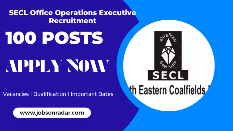 SECL Office Operations Executive Recruitment 2025