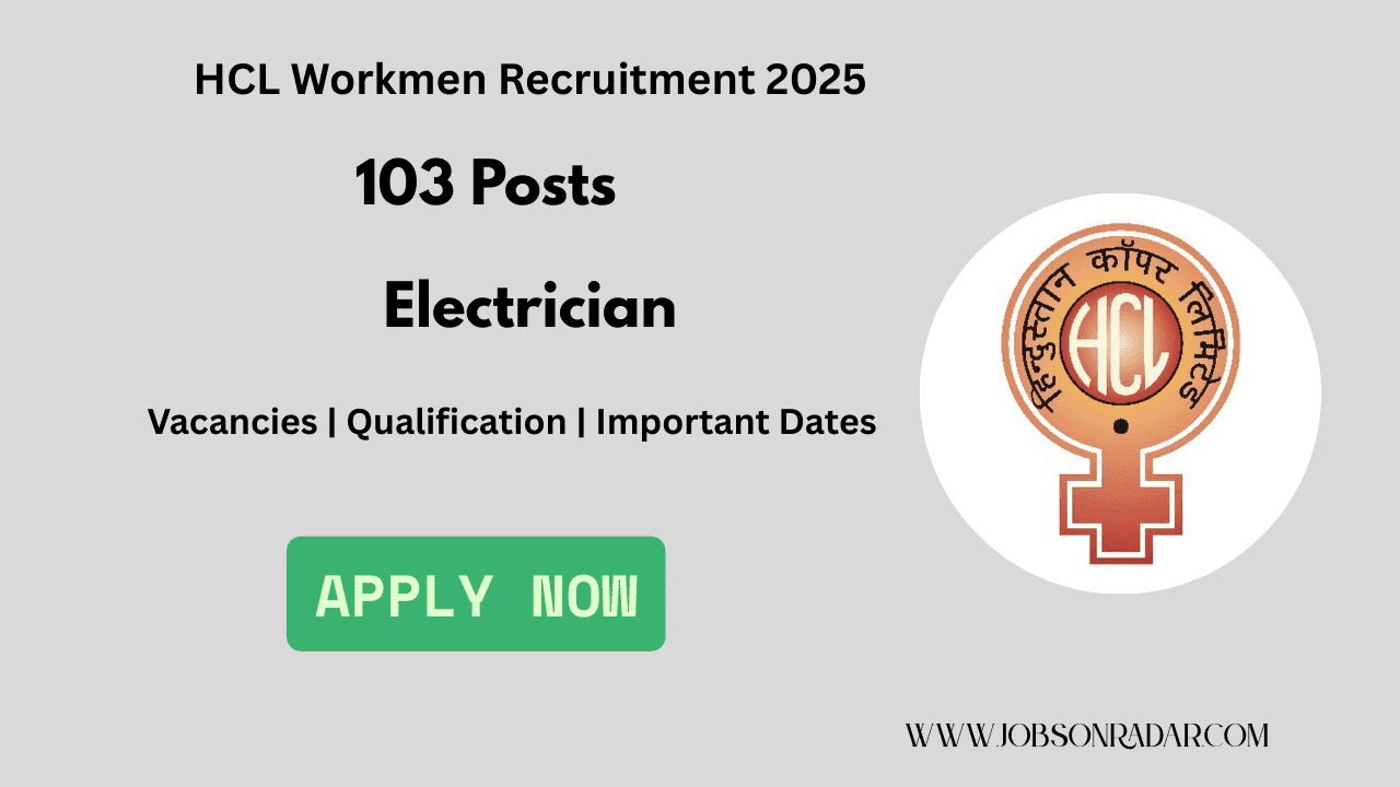 HCL Workmen Recruitment 2025