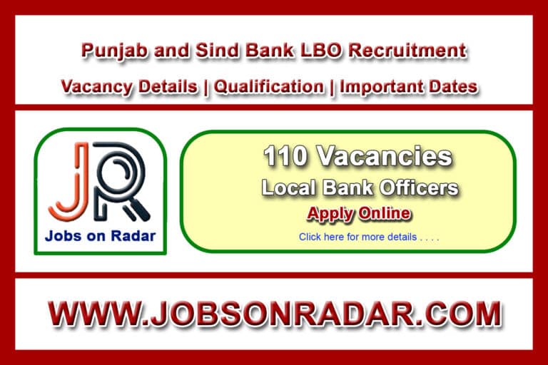 Punjab and Sind Bank LBO Recruitment 2025