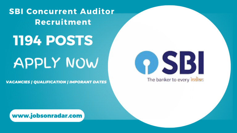 SBI Concurrent Auditors Recruitment 2025