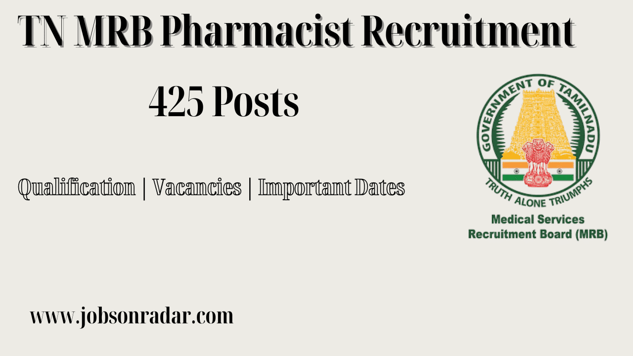 TN MRB Pharmacist Recruitment