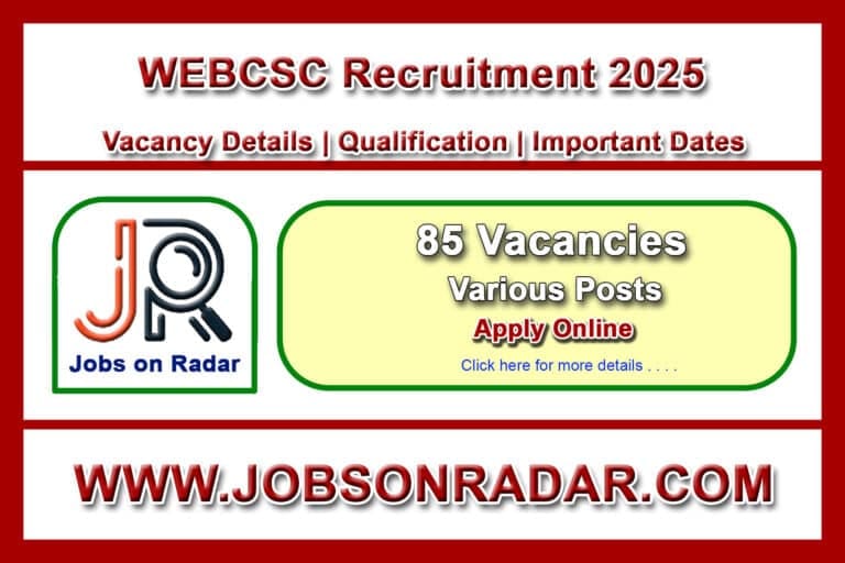 WEBCSC Recruitment 2025