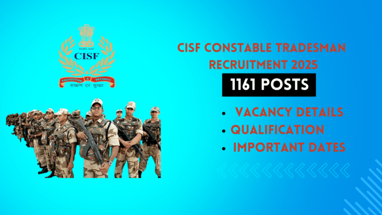 CISF Constable Tradesman Recruitment 2025