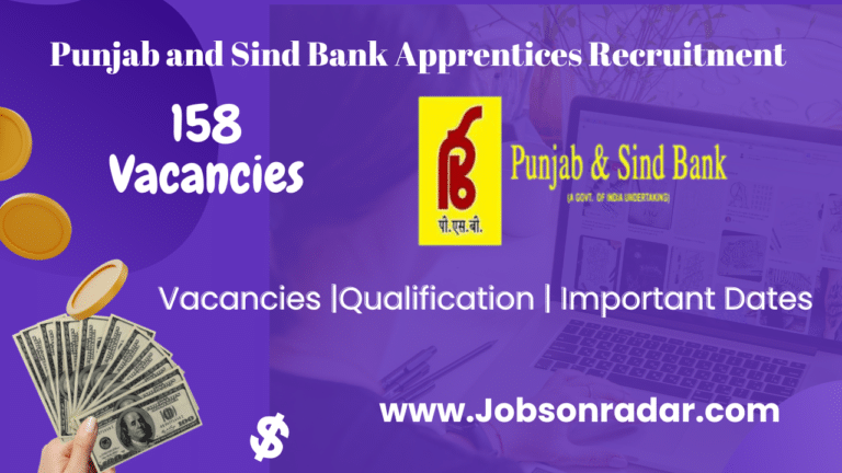 Punjab and Sind Bank Apprentices Recruitment 2025