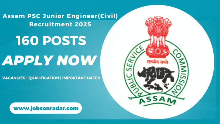 Assam PSC Junior Engineer Civil Recruitment