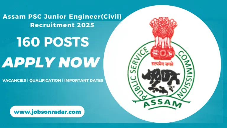 Assam PSC Junior Engineer Civil Recruitment